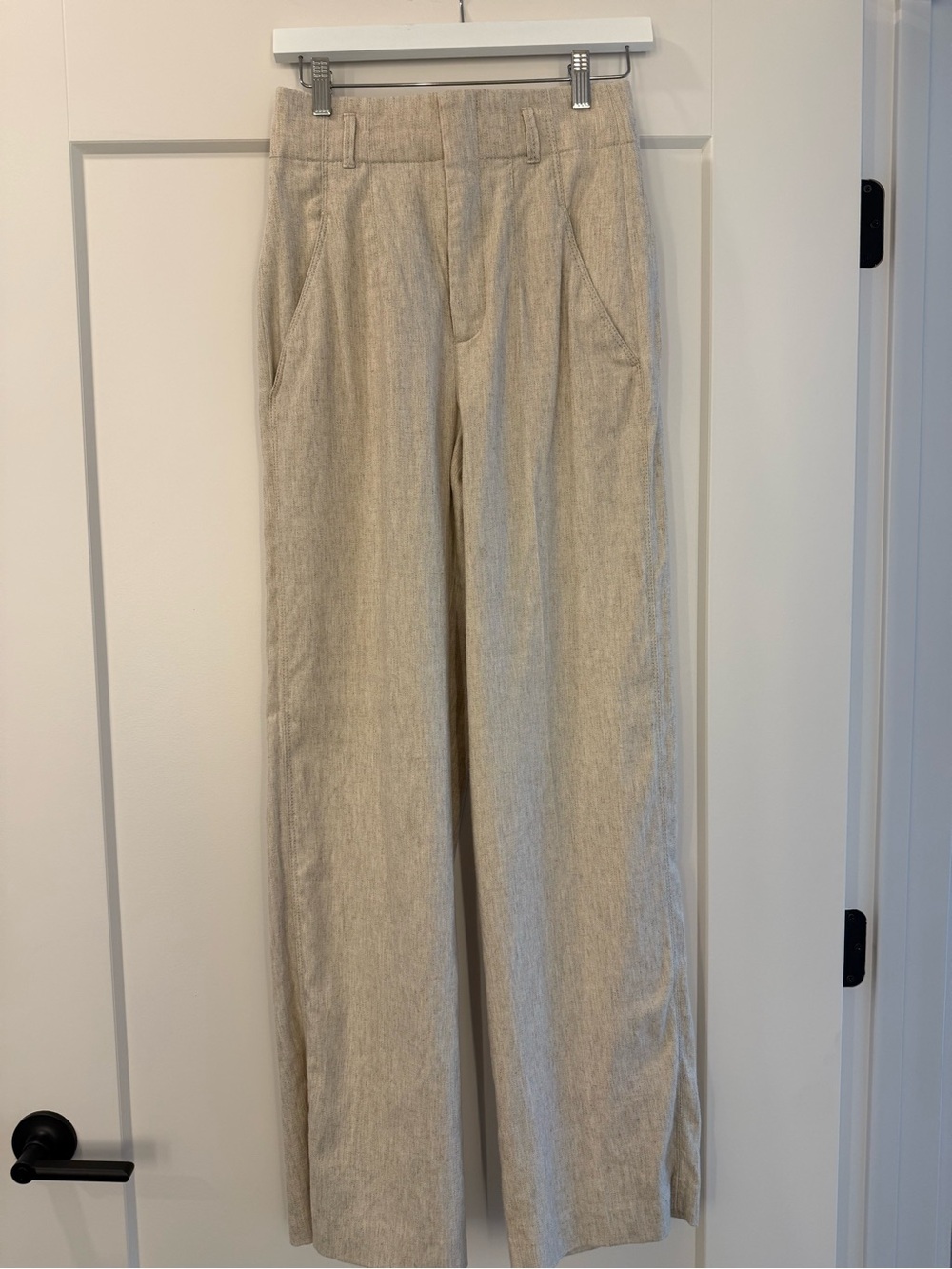 Zara Cream Straight-Leg Pants